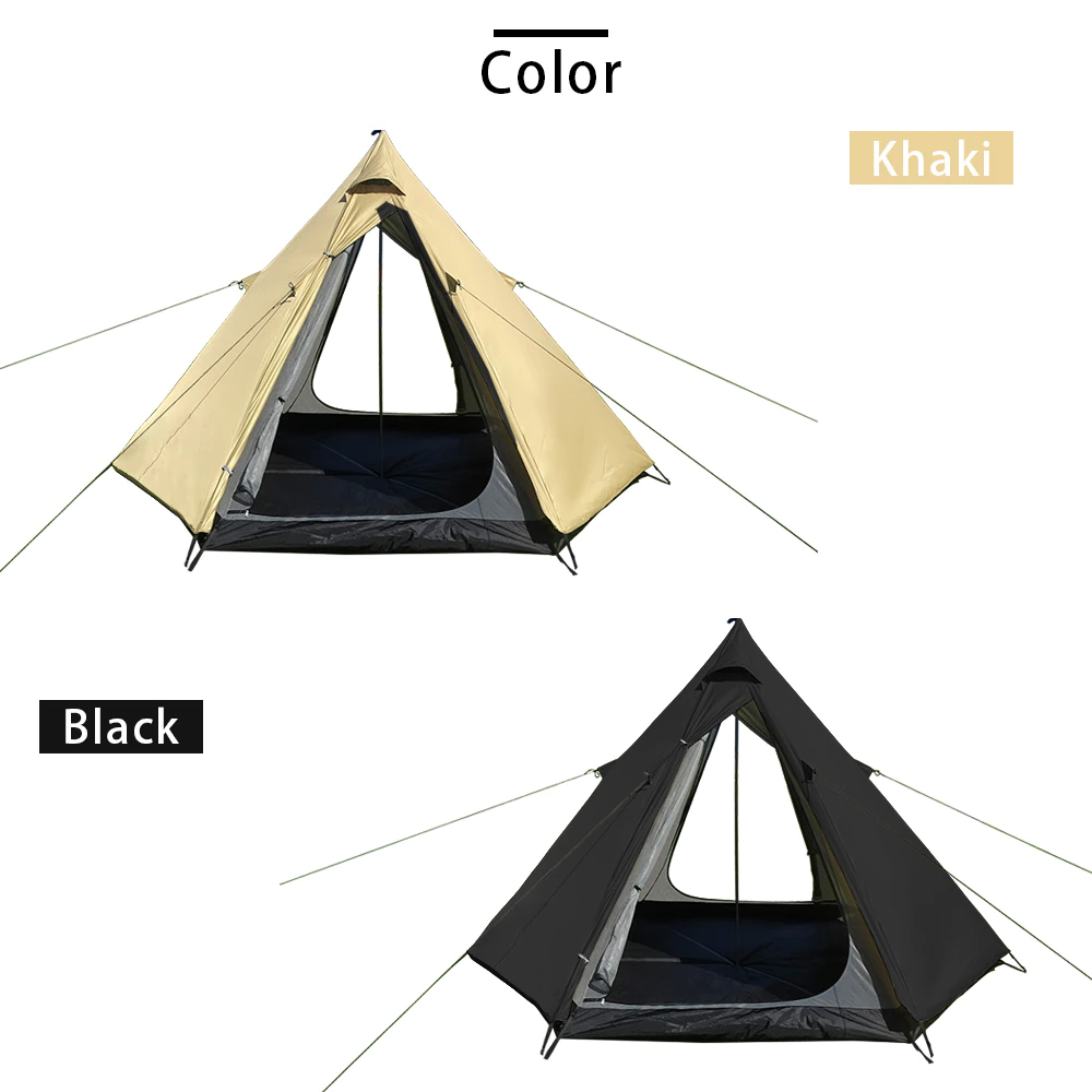 Cheap Goat Tents Ultralight Pyramid 4 Person Camping Tent Travel Family Tourist 4x Double Layer Outdoor Hiking Large Teepee Backpacking tents   